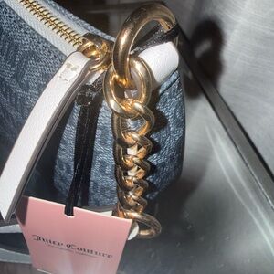 Juicy Couture Navy and White Shoulder Bag